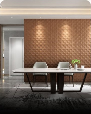 Meeting room with textured wall
