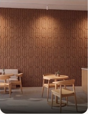 Restaurant with acoustic wall