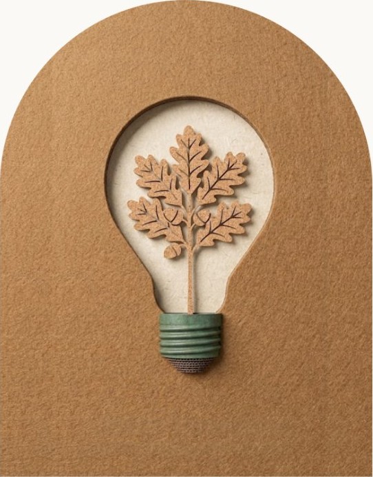 Felt light bulb with a tree inside